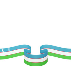 Uzbekistan flag design national independence day banner isolated in white