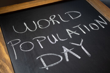 World Population Day is on the chalkboard