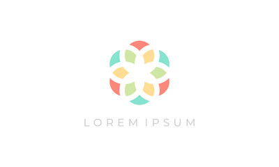 illustration vector graphic logo design, pictogram logogram abstract shape pattern, colorful pastel colour, modern trendy stylish