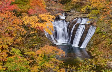 袋田の滝　秋・紅葉の季節