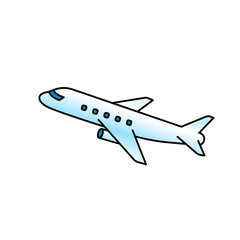 Airplane taking off side view illustration