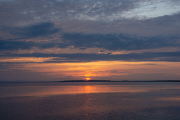 湖の夕暮れ　サロマ湖
