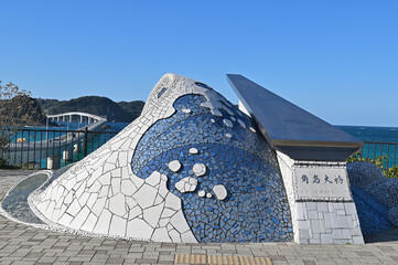 角島大橋のモニュメント
