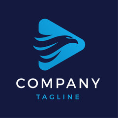 Fototapeta premium Modern eagle arrow aviary triangle logo