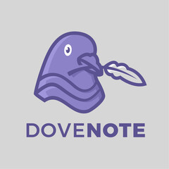 Dove feather mascot logo design