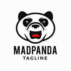 Mad panda mascot logo design