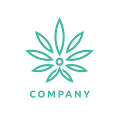 Obraz premium Simple modern monoline hemp pray light logo design