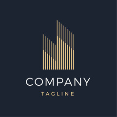 Luxury modern skyscrapers building modern logo design