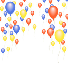 背景イラスト素材　舞い上がる風船（1）