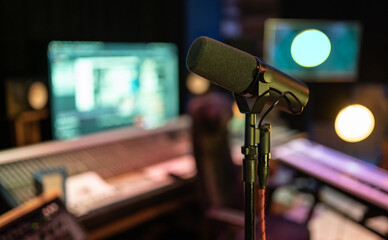 Studio microphone. Music studio. Sound Mixer. Recording studios.