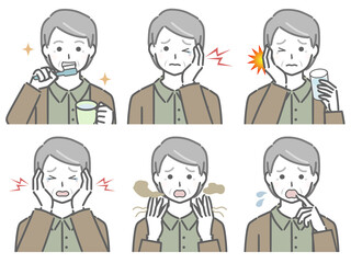 口の中に異常がある高齢男性（私服）