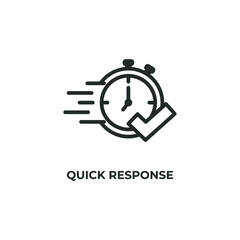 quick response line icon. linear style sign for mobile concept and web design. Outline vector icon. Symbol, logo illustration. Vector graphics