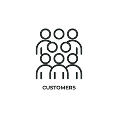customers line icon. linear style sign for mobile concept and web design. Outline vector icon. Symbol, logo illustration. Vector graphics