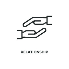relationship line icon. linear style sign for mobile concept and web design. Outline vector icon. Symbol, logo illustration. Vector graphics