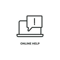 online help line icon. linear style sign for mobile concept and web design. Outline vector icon. Symbol, logo illustration. Vector graphics