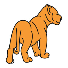 illustration of a cute lion cub