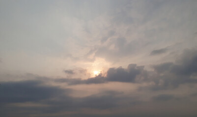 Morning clouds sunray in the sky