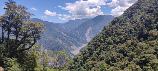 mountain the granite rock. Landscape with rocks and beautiful asphalt road. cross-south highway, Taiwan