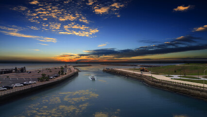 Nice view of Yongan Fishing Port, Taoyuan City, Taiwan