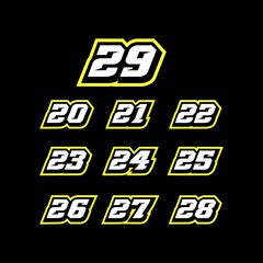 Racing number logo design