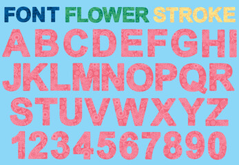 Font Flower Stroke lettering
