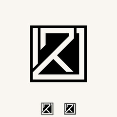 Simple and unique letter or word K2D font in cut and block square image graphic icon logo design abstract concept vector stock. Can be used as symbol related to initial or monogram