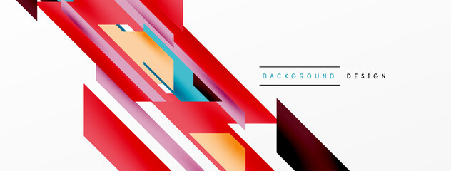 Minimal geometric abstract background. Dynamic 3d lines composition. Trendy techno business template for wallpaper, banner, background or landing