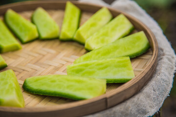 The green turnips in the vegetable patch