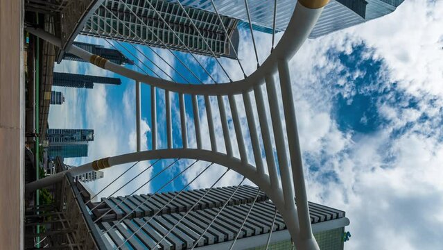 vertical time lapse of Chong Nonsi skytrain station in Bangkok,  Thailand