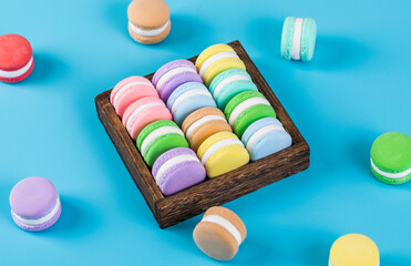 Colorful and delicious macaron cake