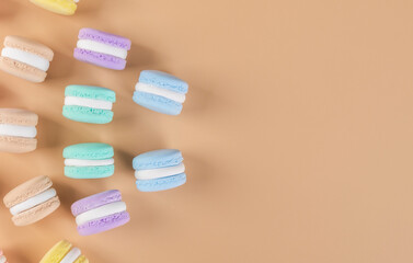 Colorful and delicious macaron cake