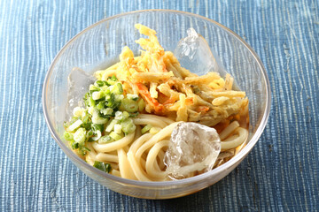 夏の冷やしぶっかけうどん