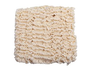 raw instant noodles on a white background