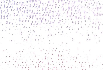 Light pink, blue vector pattern with gender elements.
