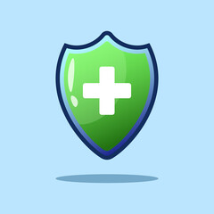 Health shield protection icon logo