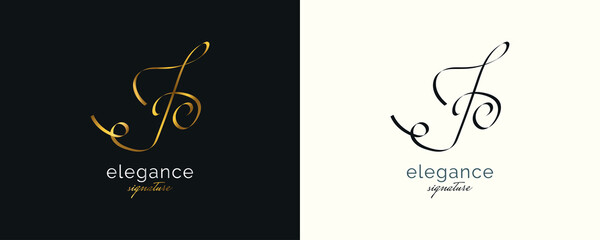 JO Initial Signature Logo Design with Elegant and Minimalist Handwriting Style. Initial J and O Logo Design for Wedding, Fashion, Jewelry, Boutique and Business Brand Identity