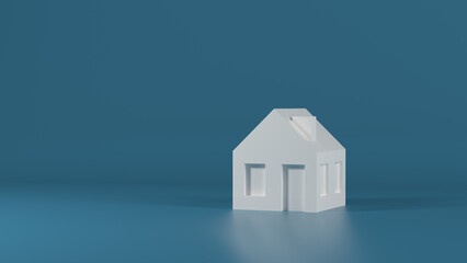 3d illustration of the house icon, polygonal model. The concept of security and protection, a smart home on an isolated background.