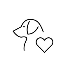 Dog lover icon. Pixel perfect, editable stroke line icon