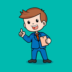 Cute businessman cartoon illustration design