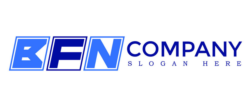 BFN three Letter Rounded rectangle boxes shape element symbol digital initial technology Media logo design, Vector Template