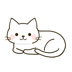 くつろぐシンプルな白猫