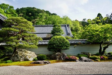 Traditional garden Kyoto temple