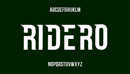 ridero, bold and strong typeface letter uppercase alphabet font vector.