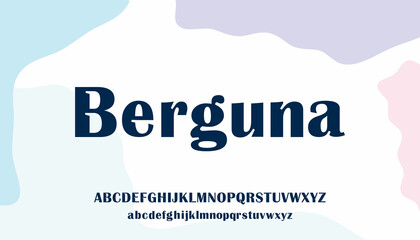Berguna, bold and strong sans serif typeface letter uppercase alphabet font vector.