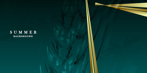 Abstract dark green and gold background