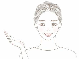 グレーヘアの女性イラスト