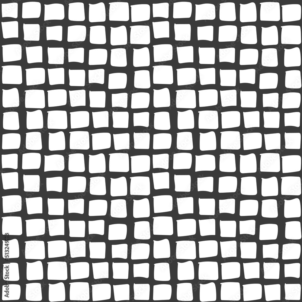Leinwandbilder The white cubes create a simple grid. Vector pattern of cubes on a black background.