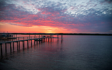 Fototapeta na wymiar Sunset on Topsail Island