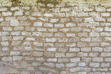 Texture from old brickwork. Agricultural building wall.