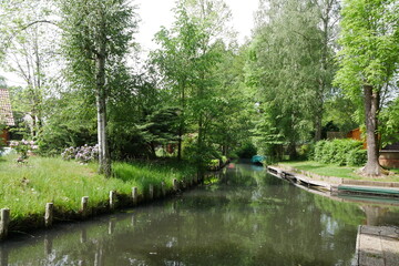 Fototapeta na wymiar Flusslandschaft im Spreewald